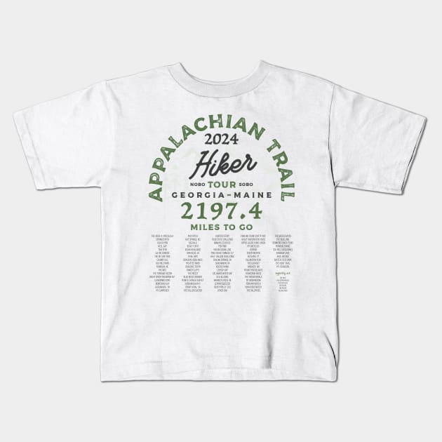 Appalachian Trail 2024 Tour Shirt Kids T-Shirt by Camp Happy Hour